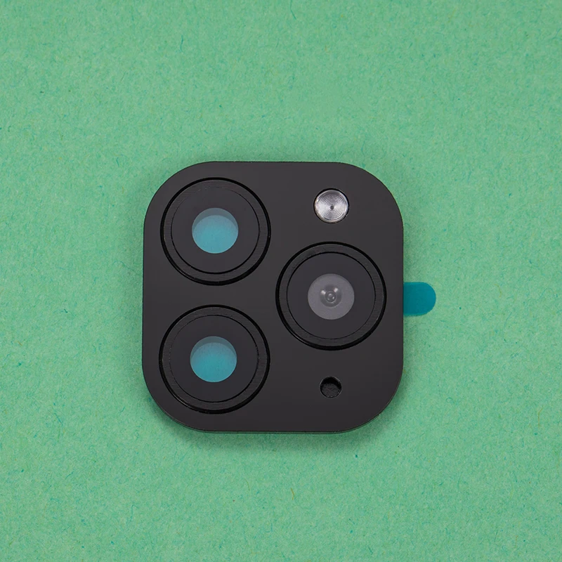 Модифицированная Крышка для объектива камеры для iPhone X XS MAX, накладная наклейка для камеры для iPhone 11 Pro Max, защита из закаленного стекла - Цвет: Black
