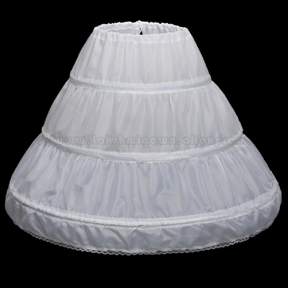 Lakshmigown/детский подъюбник для девочек, 3 Hoops, один слой, детская кринолиновая кружевная тесьма из цветов, платье для девочек, детские юбочки