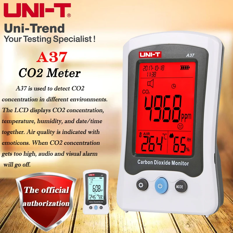 UNI-T A37 CO2 Meter concentration/temperature/humidity detector / home industrial laboratory | Инструменты
