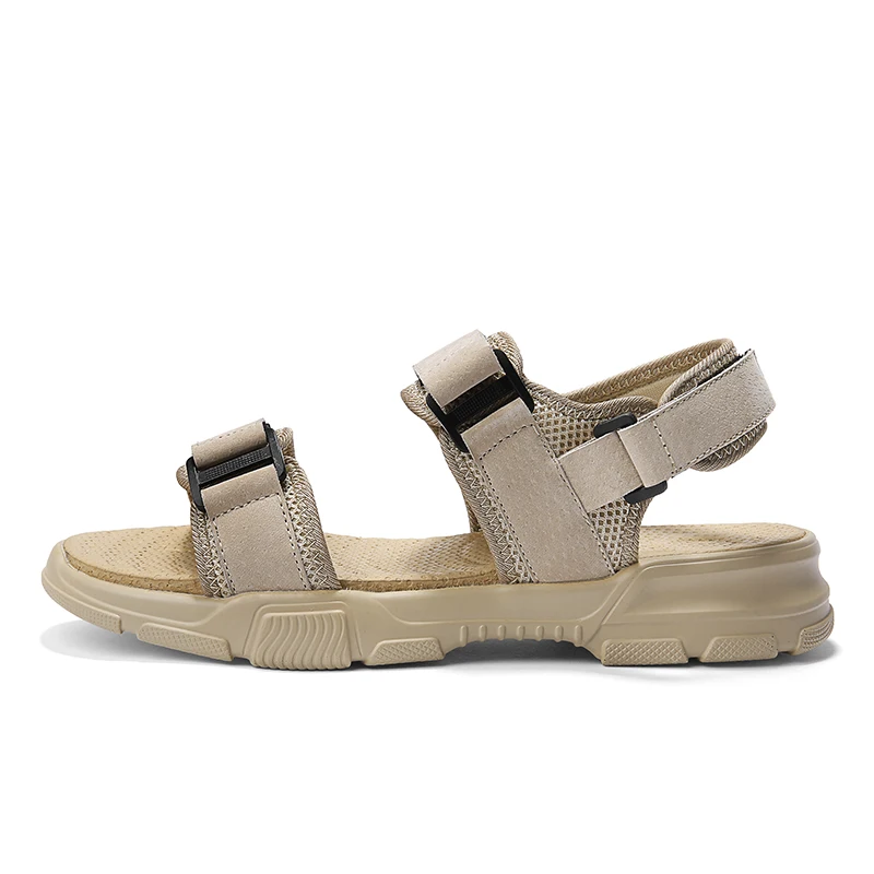 

2019 Comfortable Handmade Men Sandals Genuine Leather Soft Summer Men's Shoes Retro Sewing Casual Beach Shoes 4#22D50