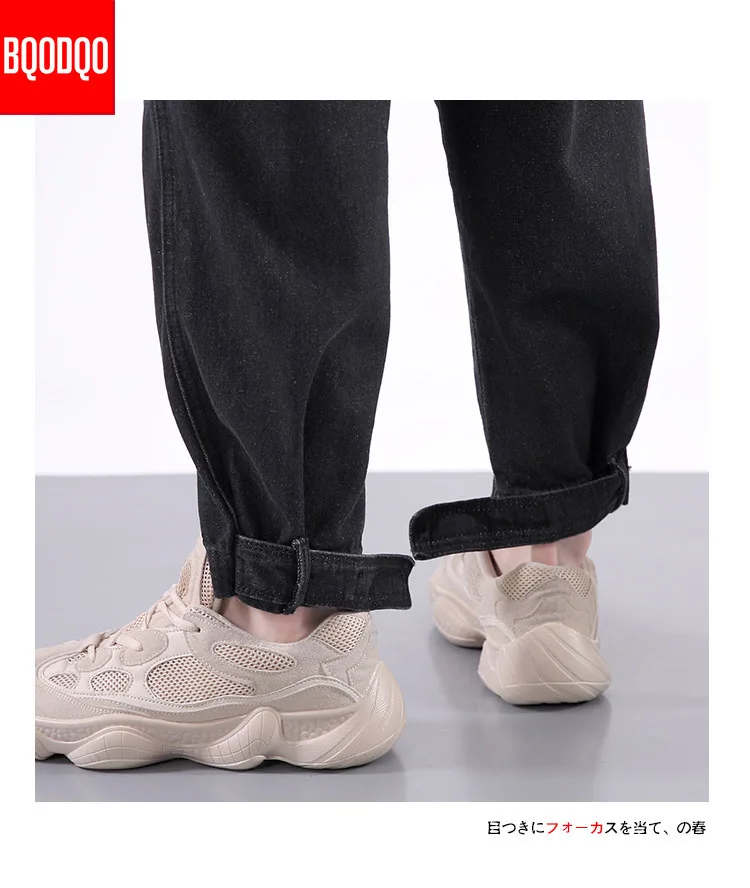 XL джинсы корейские модные мужские мешковатые хип-хоп черные осенние странные уличные джинсовые брюки мужские брендовые синие модные штаны-шаровары