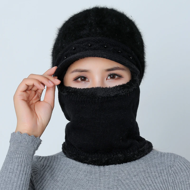 Зимние шапки Скалли Beanies шляпа для мамы Beanies женский шерстяной шарф головные уборы, Балаклава маска Gorras капот твист полосы вязаные шапки