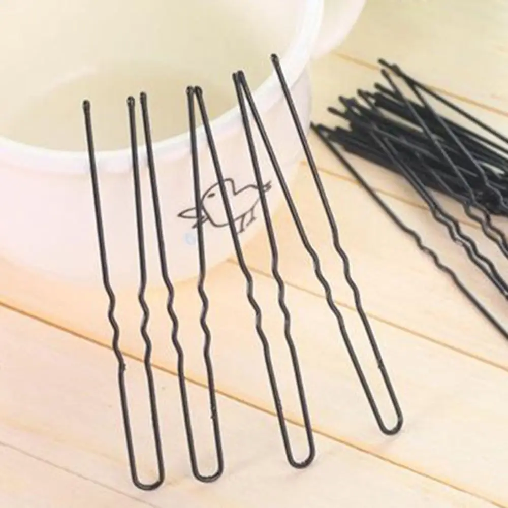 20Pcs/Box Curly Wavy Bobby Pins Hair Clips Women Girls Crude Black Metal Hair Barrettes Invisible Hairpin Hair Styling Accessory