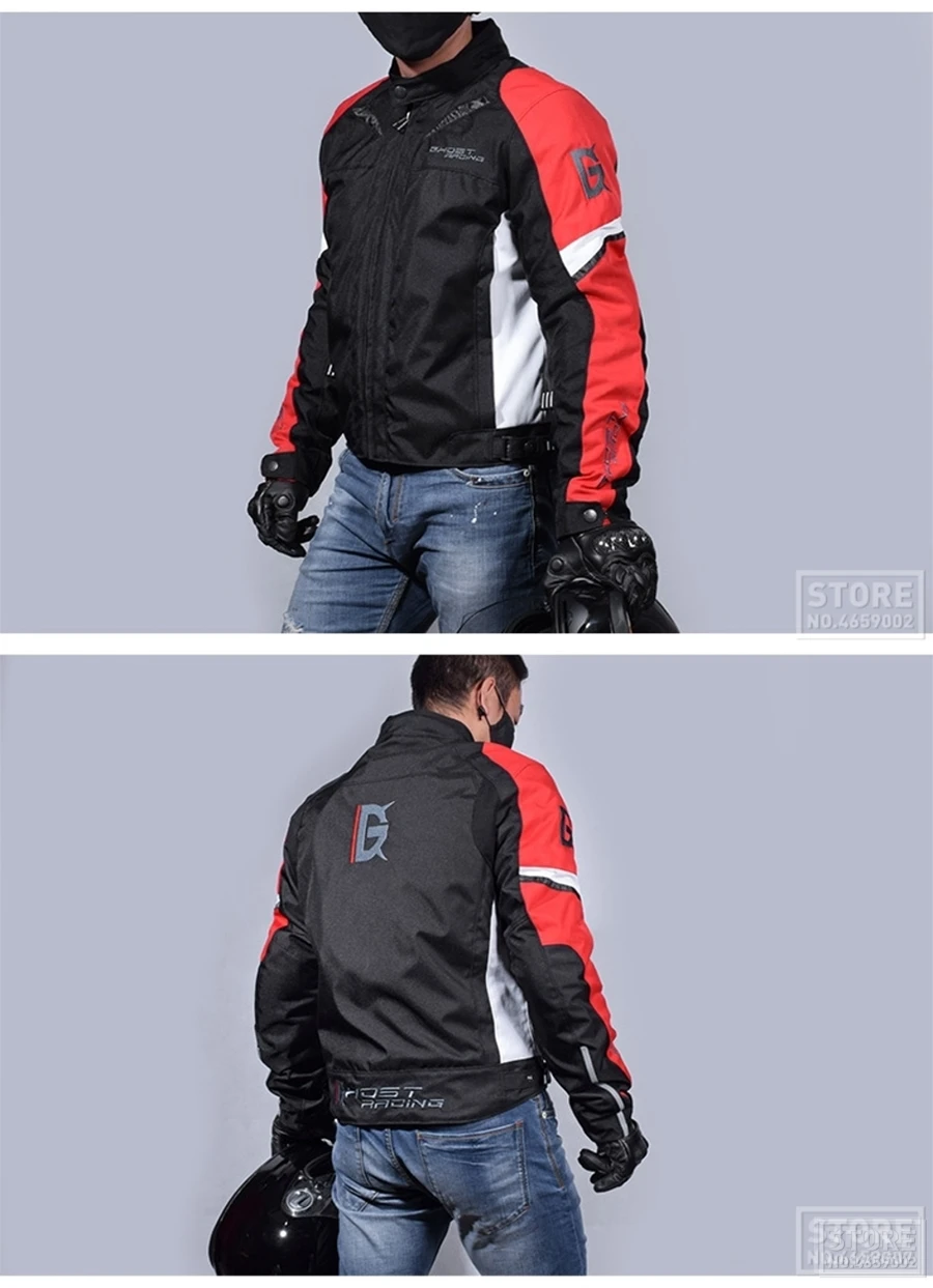 Призрак куртка для мотоспорта Водонепроницаемая Мото куртка+ мото rcycle брюки ветрозащитный гоночный костюм для верховой езды со съемным Linner