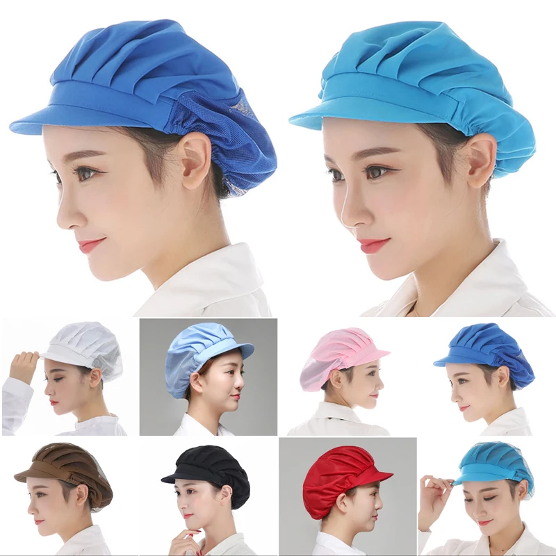 Elastic Mesh Caps Unisex Workshop Caps Cafe Bar Kitchen Restaurant Hotel Bakery Chef Uniform Waiter Work Wear Hats Breathable images - 6