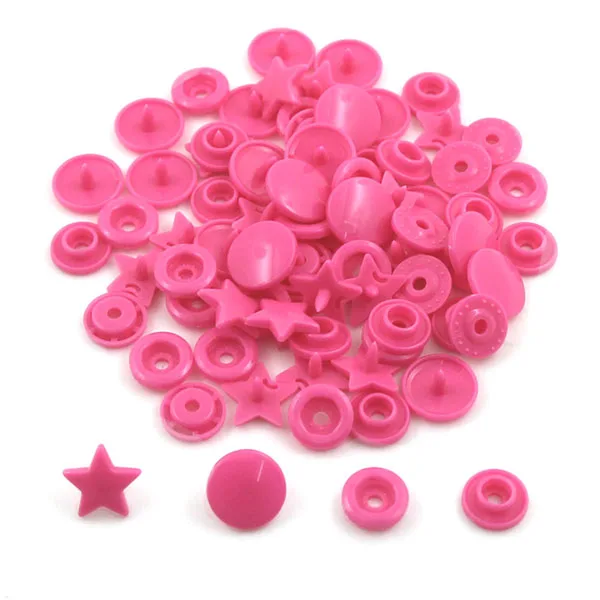 20Sets KAM Star/Heart Snap Button T5 Plastic Decorative Buttons For Clothes Press Studs Fasteners Garment Accessories 15Colors