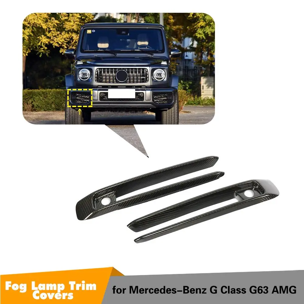 Carbon Fiber Front Splitters For Benz Mercedes-Benz G Class AMG Front Fog Lamp Fin Splitters Trim Canards