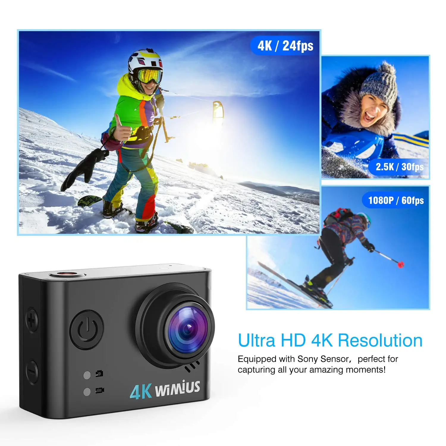 Wimius L2 Высококачественная Спортивная экшн-видеокамера s 4K WiFi Спортивная Экшн-камера HD 170 градусов 30 м Водонепроницаемая видеокамера DV