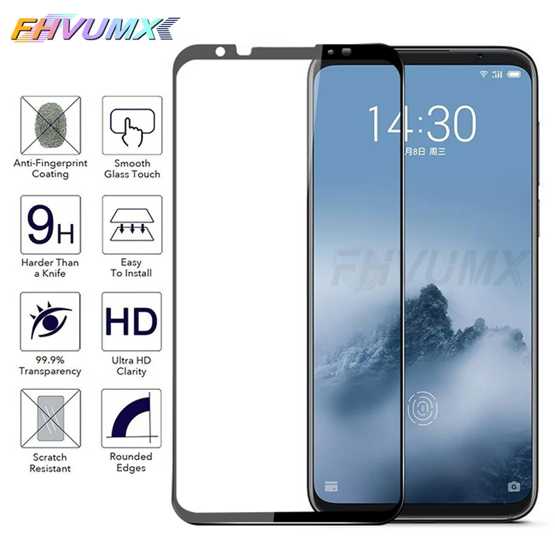 

Full Cover Protective Glass For Meizu 16 16s 16th 16x 16xs Note 9 M6T M6S M6 note 8 X8 M8 Tempered glass Screen Protector Film