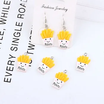 

Resin Kawaii Simulation French Fries Charms Jewelry Necklace Keychain Earring DIY Decoration Pendants