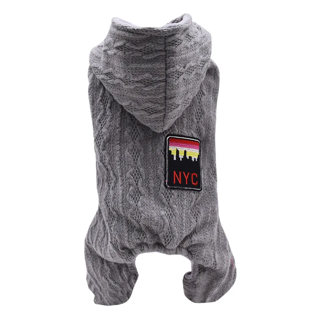 Gray Милые собака и кошка, модная одежда для домашних животных, четырехногая, теплая одежда, осенне-зимняя одежда для собак, одежда для маленьких собак - Цвет: Gray