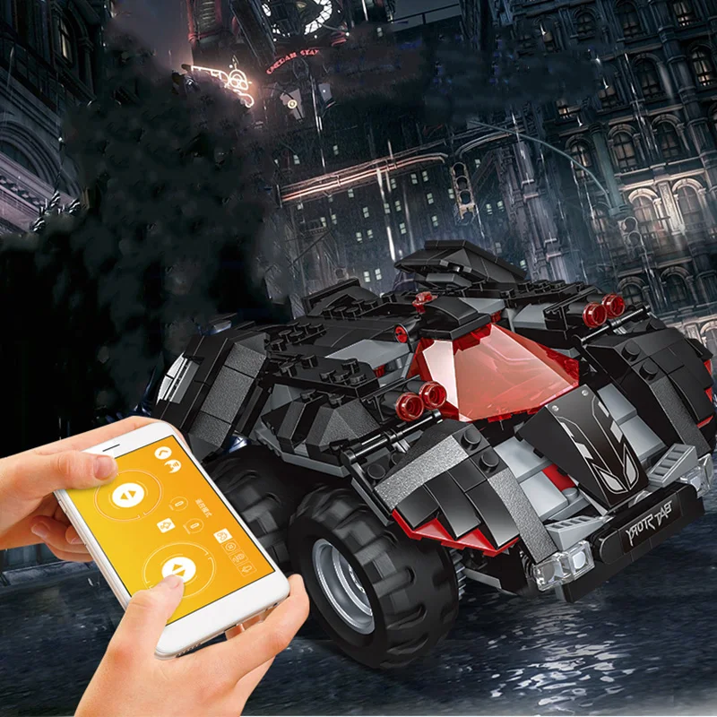 

RC Car Building Blocks Model Remote Series Bat Mobile Car Set Educational Toys Small Particle Bricks Compatible Building Blocks