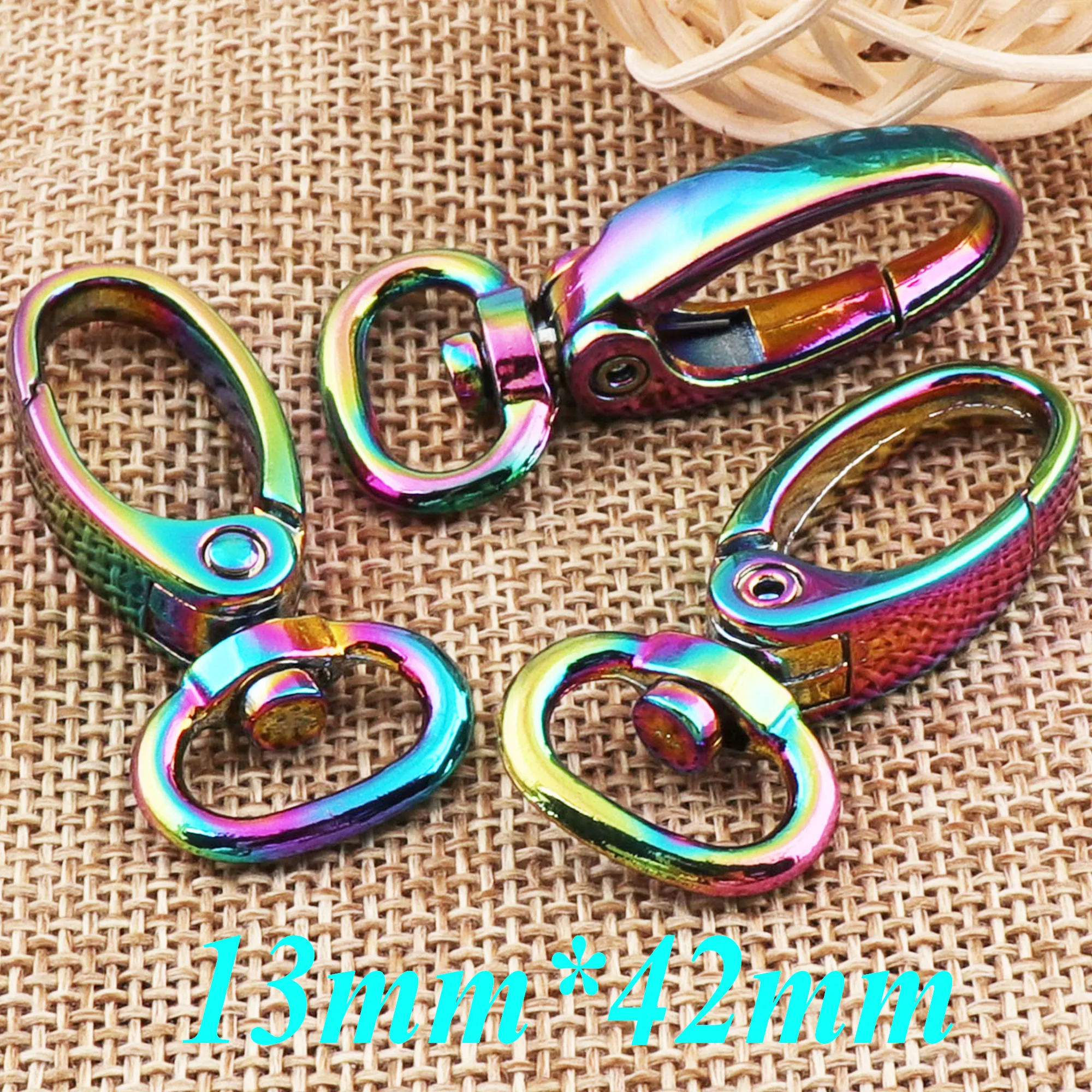 

10 PCS Rainbow Lobster Swivel Clasps Claws Hook Carabiner Snap Buckle Gate Bag Purse Strap Handbag Snap Hook-1/2"(13mm)