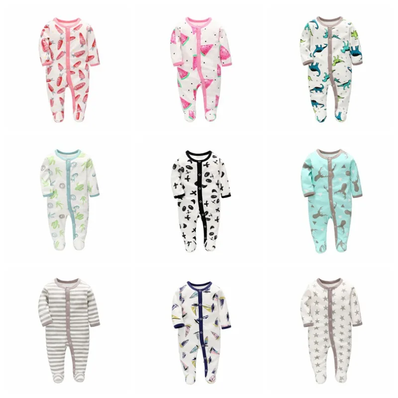 

Spring Autumn Baby Newborn Rompers Soft Jumpsuit Cotton Toddler Rompers Baby Pajamas Cartoon Printed Cute Sleepwear