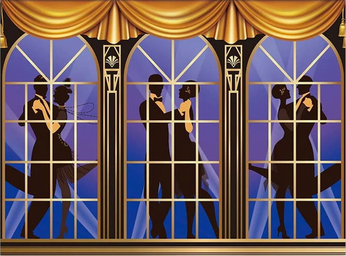 Grande Gatsby Background Retro Ruaring 20s 1920s Arte Baile de Formatura Dança Feliz Aniversário Decoração da Festa de Casamento Fundo do Vintage o - Image 2