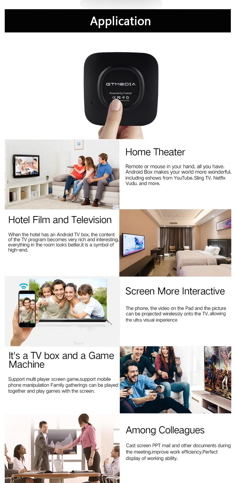 GTMEDIA G1 Android 7,1 Smart tv Box S905W 1G+ 8G беспроводной WiFi 3D 4K сетевой медиаплеер M3U сервер ACM Play Store tv Box PK H96