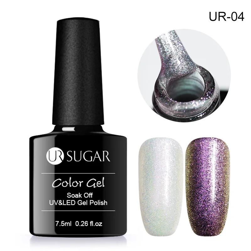 Ur Sugar 9D Galaxy Cat Eye Гель-лак для ногтей Хамелеон для использования с магнитом УФ Гель-лак для ногтей впитывающийся Гель-лак нужен черный базовый слой DIY - Цвет: 43937-4