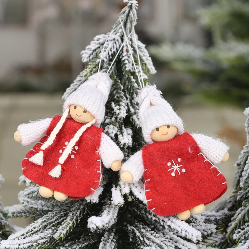 Год, милые рождественские куклы Санта-Клаус/снеговик/Лось Noel, Рождественское украшение для дома, Рождественский Navidad, детский подарок - Цвет: 2pcs
