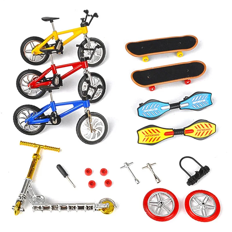Mini Finger Skateboarding Fingerboard BMX Bicycle Set Fun Skate Boards Bikes Toys For Children Boys Kids Gifts | Игрушки и хобби