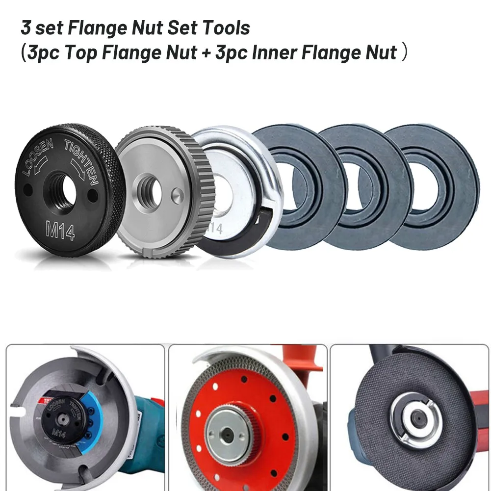 M14 Thread Replacement Angle Grinder Inner Outer Flange Nut Set Tools Hot Sell 