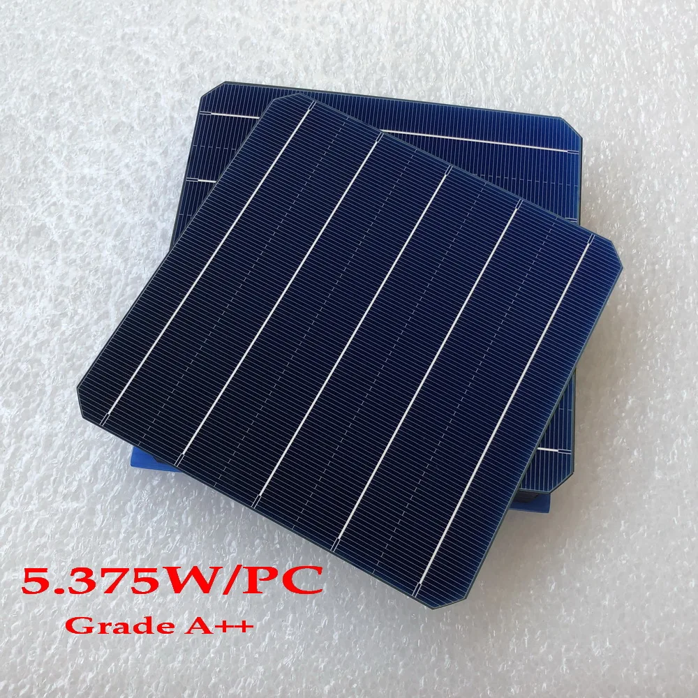 5.37W 156.75 * 156.75 Photovoltaic Mono Solar Panel Cell 6x6 Grade A High Efficiency For DIY Monocrystalline Silicon Panel