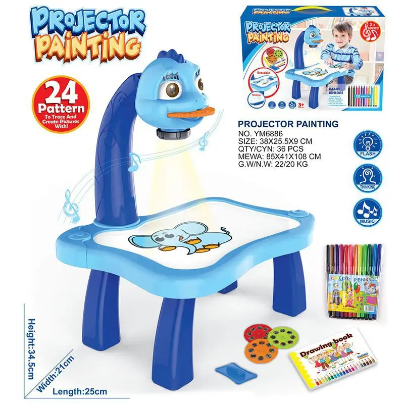

Cross-Mirror Hot Sales Multi-functional Smart Projection Painting Machine with Music Children Early Childhood Educational Painti