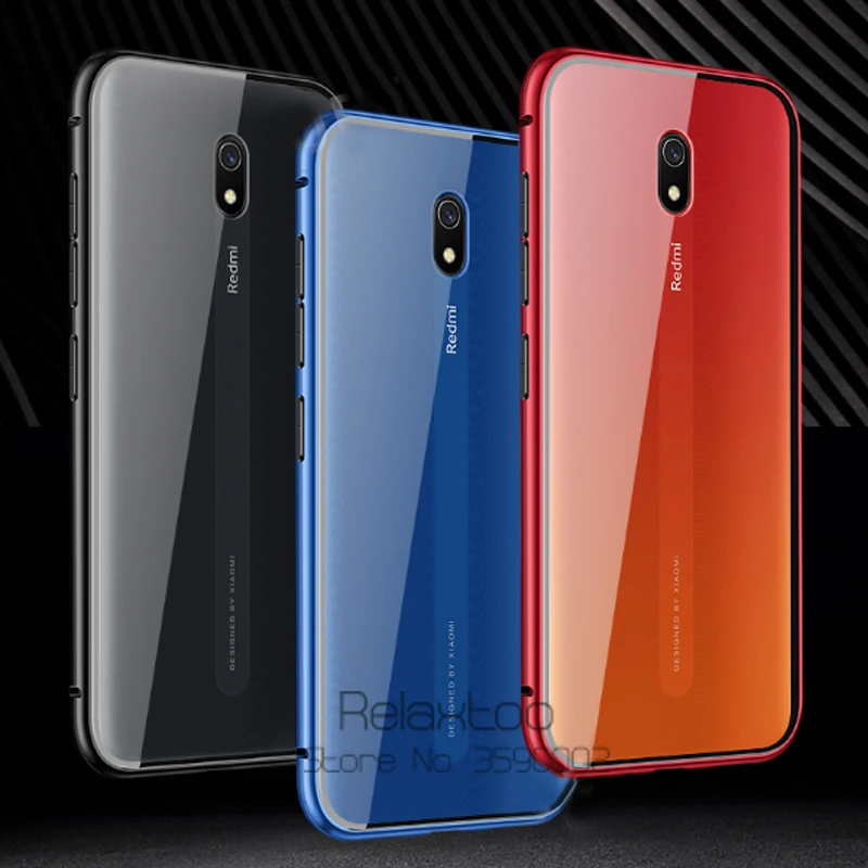 Магнитный чехол для Xiaomi redmi 8A двусторонний металлический бампер из закаленного стекла противоударный чехол для redmi 8 a чехол redmi 8A redmi 8