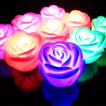 

Dozzlor LED Night Light Colourful Gradual Change Rose Night Lamp Flower Shape Novelty Lighting for Room Decoration