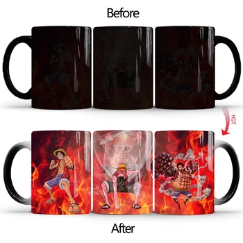 

1Pcs New 350ml Anime Cute Luffy Magic Color Changing Mug Ceramic Coffee Milk Tea Cup Best Gift for Your Family Friends Kids