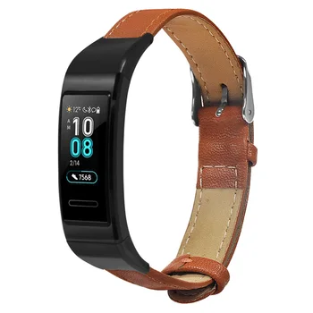 

Leather Watch Band Strap Loop Wristband for HUAWEI Band 3/3 Pro AS99