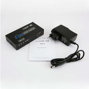 

Terminal Plug Audio Frequency Connector HW-HD104E HDMI Splitter 1x4 HD 1080p Video HDMI Switcher for PS4 HDTV EU Plug