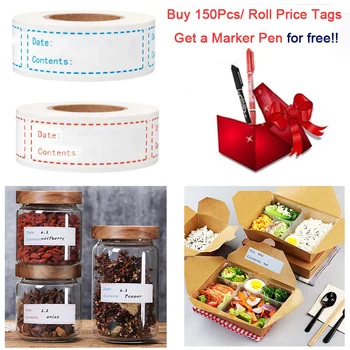 

150x/Roll Self-Adhesive Removable writable Freezer Refrigerator Food Storage Paper Sticker Supermarket Price Labels White 3*1"