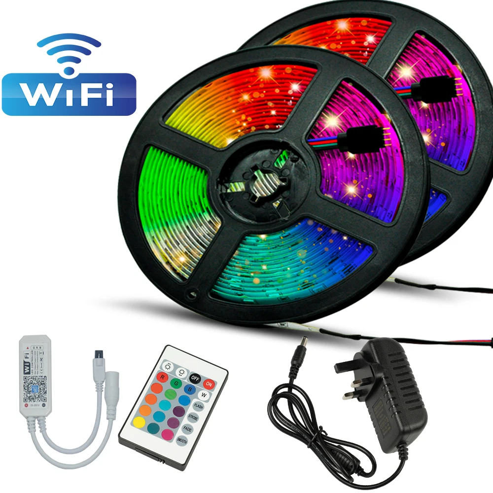 Светодиодная лента освещения WIFI контроллер DC12V RGB 5050 гибкая 5 м 7 10 15 20 не