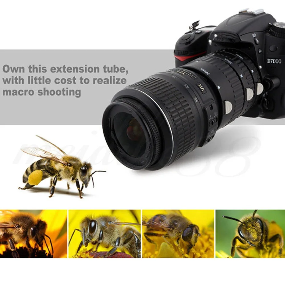 Снимать с ручной фокусировкой Аф макро ExtensioTube Набор для Nikon D3200 D3300 D5200 D7100 D5300 D7200 D7000 D3100 D90 D5100 D5500 DSLR Камера