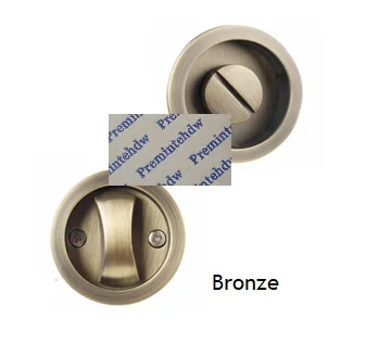Round Bronze Бесключевая кровать, дверь в ванную, врезной замок, утопленный, палец, тяга, большой палец, квадратный круглый карман, раздвижная дверь, болт - Цвет: Round Bronze