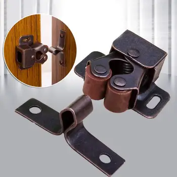 

1Pc Double Roller Catches Cupboard Cabinet Door Hardware Chrome/Copper