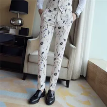 Мужские брюки с цветочным принтом, новейший дизайн, модный бутик, мужской костюм, брюки для ночного клуба, мужские брюки для выступлений певицы