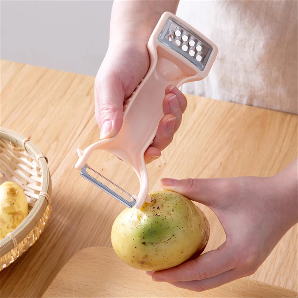 Multifunctional Peeler Garlic Press Vegetable Fruit Potato Carrot Peeler Grater Turnip Cutter Slicer Durable Kitchen Accessories