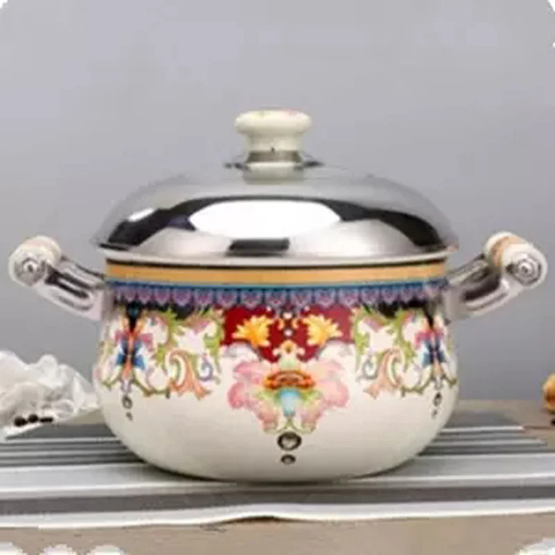 Эмалированный горшок Shabu-shabu бытовой горшок кастрюля большой емкости суповый котелок для тушения супница кастрюля газовая плита универсальные кастрюли и кастрюли кухонная посуда