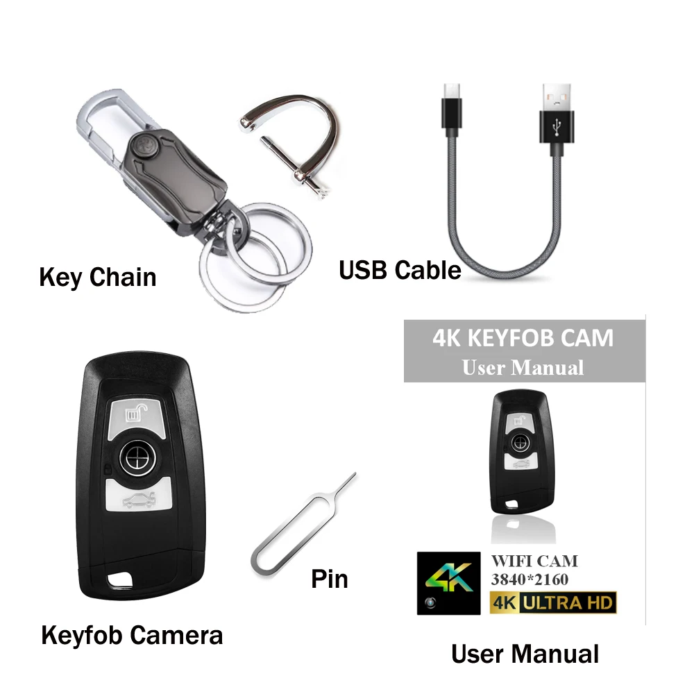 Мини Автомобильный ключ камера 4K UHD брелок wifi камера сенсор Видеокамера движения DVR микро камера Спорт DV монитор безопасности Видео ip камера