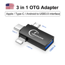 Aliexpress - Ingelon Otg Type C Adapter 3 In 1 Micro Usb Converter USB 3.0 Flash Disk Connect Mouse and Keyboard Pendrive Converter converter