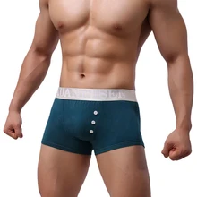 Новая мужская сексуальная кнопка нарядное нижнее белье хлопковые шорты-боксеры дышащие трусы мужские боксеры нижнее белье, мужские трусы