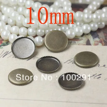 

Factory wholesale !! 100PCS 8-25MM bronze color insize pad DIY Pendant base blanks charmsstonecameo setting