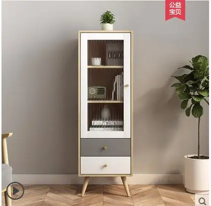 Side cabinet storage cabinet Nordic living room furniture vertical modern simple small house storage narrow buck