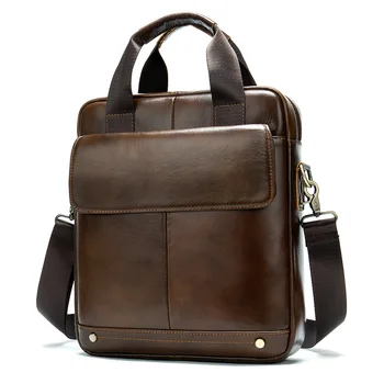 

Top layer leather retro leisure vertical pure color large capacity hand bill of lading shoulder cross bag