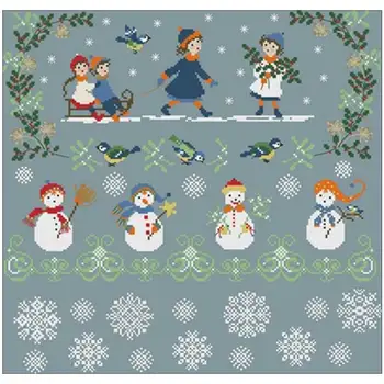 

Girl pulling a sled patterns Counted Cross Stitch 11CT 14CT DIY Cross Stitch Kits Embroidery Needlework Sets home decor
