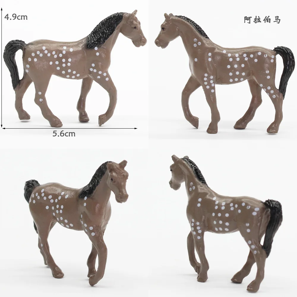 New Products Model Static Wild Animal 8 Pack PVC Solid Horse Racing Model Toy Sets