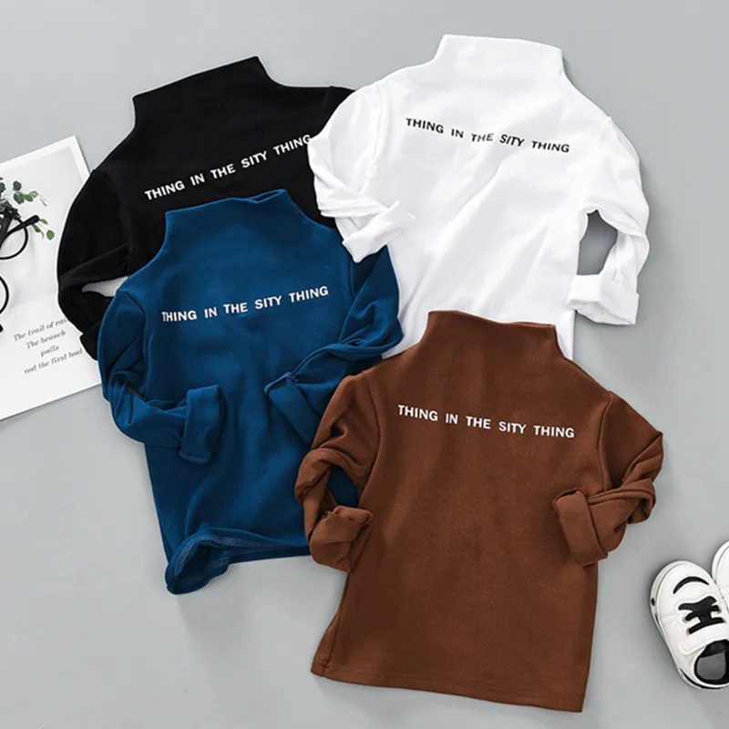 

The new fall 2019 men's and women's high-collared fall long-sleeved tops are lined with children's clothing