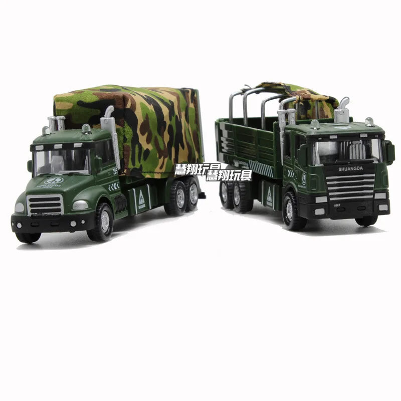 

Alloy Chariot Military Freight Truck Model Toy Warrior Music Flash Feature New Style