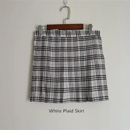 White Plaid Skirt Популярная японская Корейская версия коротких юбок школьная форма костюм Jk плиссированная юбка средней длины для девочек школьная юбка в складку - Цвет: White Plaid Skirt